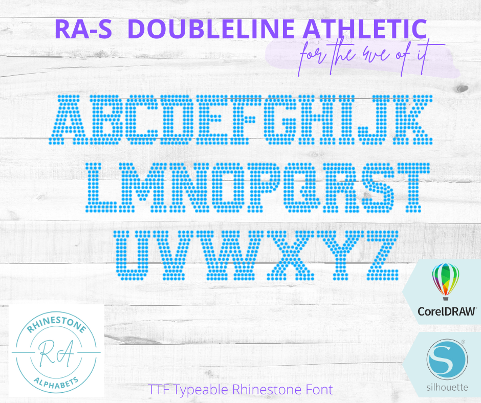 RA-S Doubleline Athletic - RhinestoneAlphabets