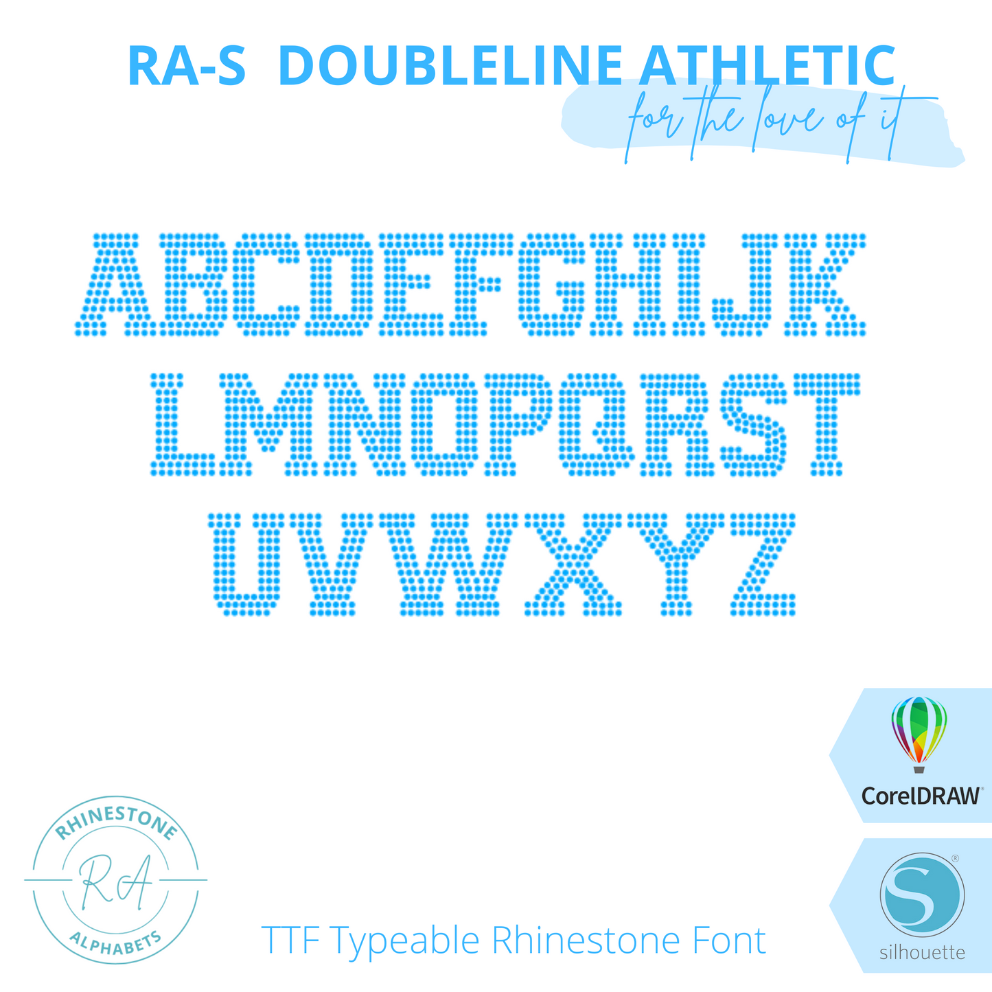 RA-S Doubleline Athletic - RhinestoneAlphabets