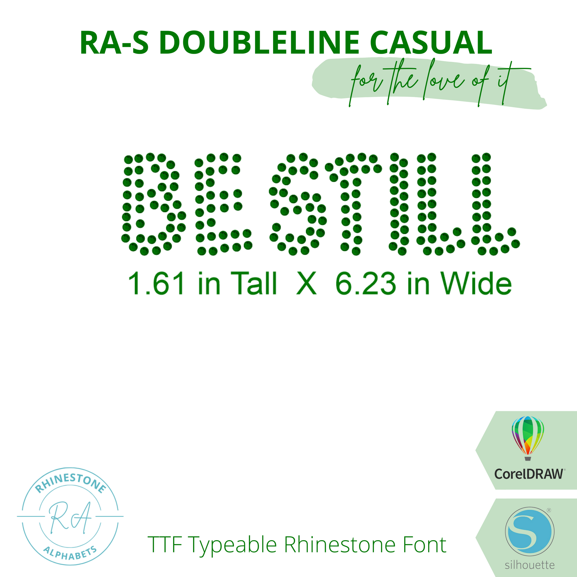 RA-S DoubleLineCasual - RhinestoneAlphabets