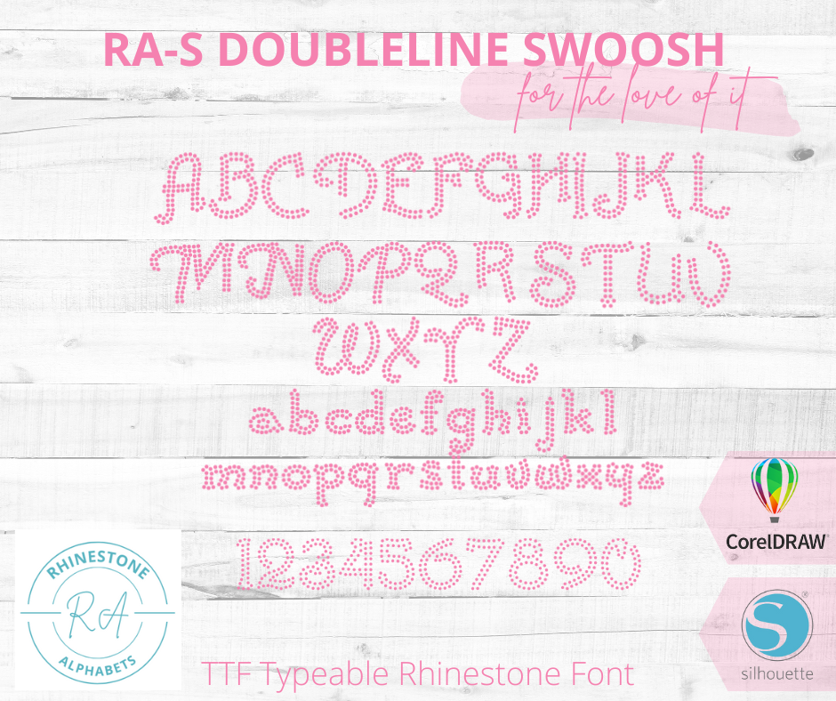 RA-S Doubleline Swoosh - RhinestoneAlphabets