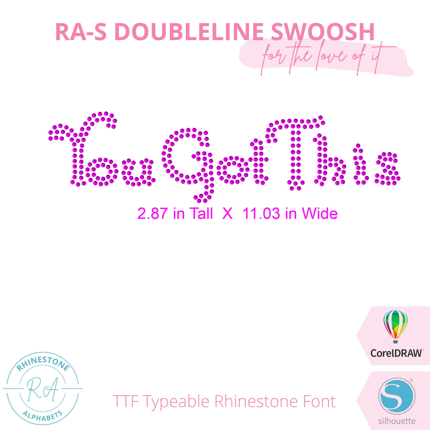 RA-S Doubleline Swoosh - RhinestoneAlphabets