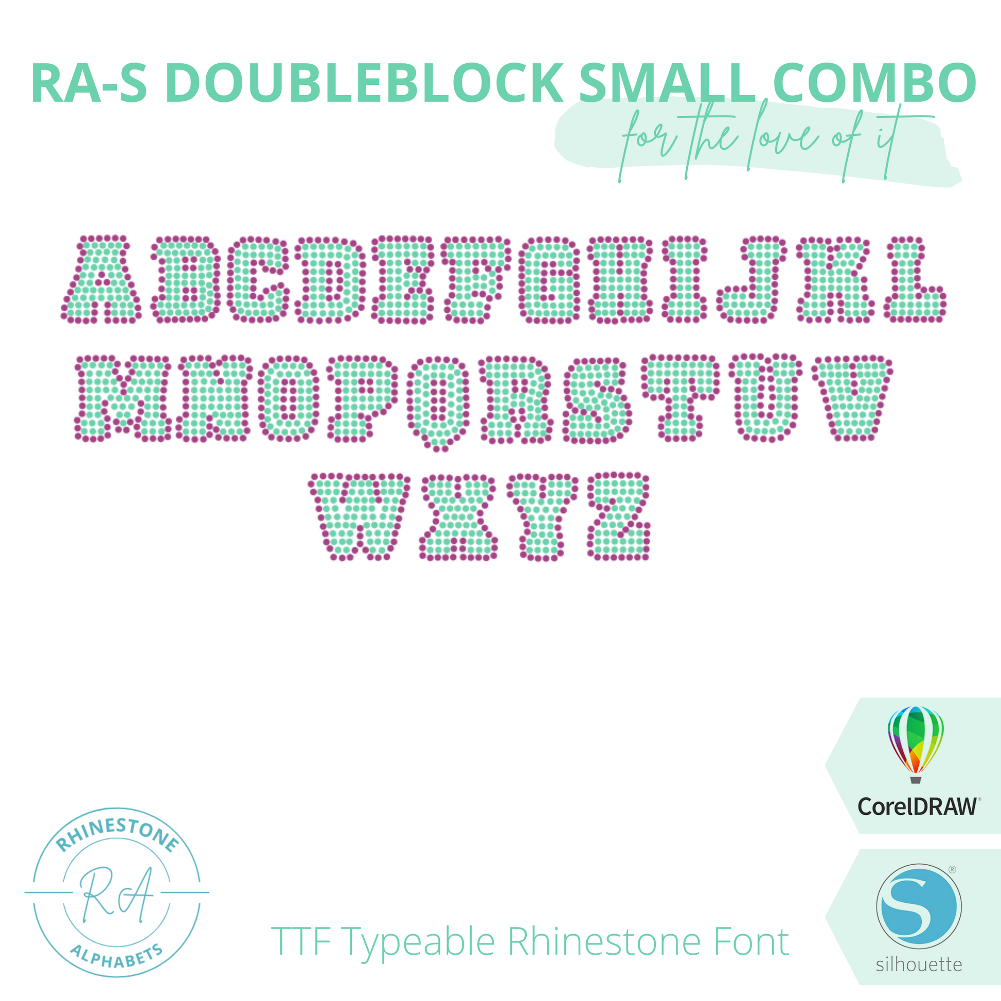RA-S Double Block Small Combo - RhinestoneAlphabets