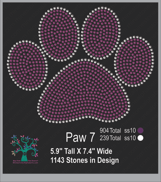Paw 7 ,TTF Rhinestone Fonts & Rhinestone Designs