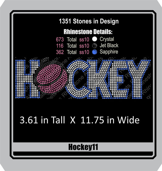 Hockey 11 ,TTF Rhinestone Fonts & Rhinestone Designs