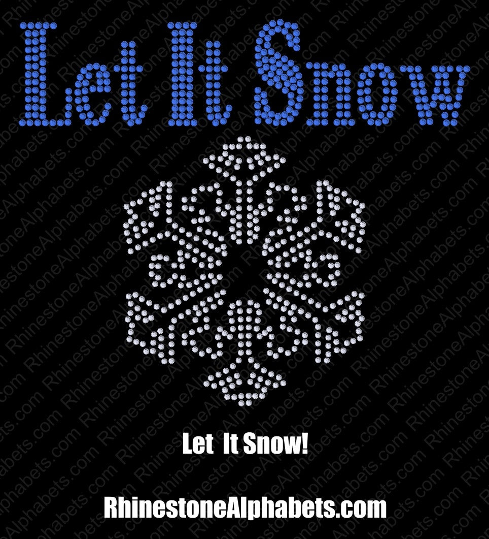 LET IT SNOW ,TTF Rhinestone Fonts & Rhinestone Designs