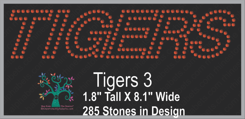Tigers Word 3 ,TTF Rhinestone Fonts & Rhinestone Designs