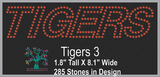 Tigers Word 3 ,TTF Rhinestone Fonts & Rhinestone Designs