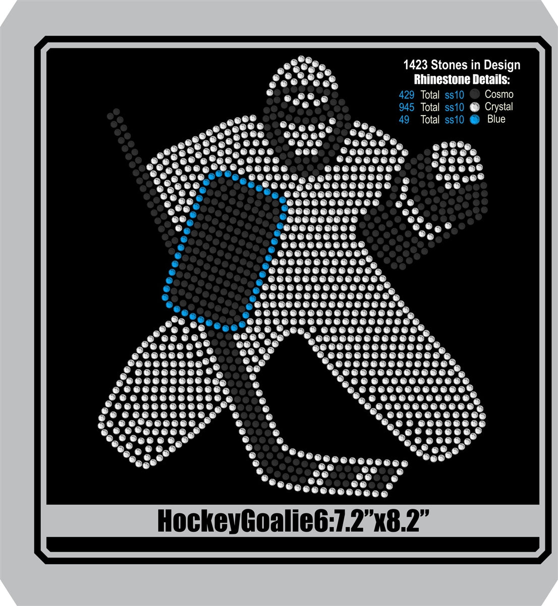 Hockey Goalie 6 ,TTF Rhinestone Fonts & Rhinestone Designs