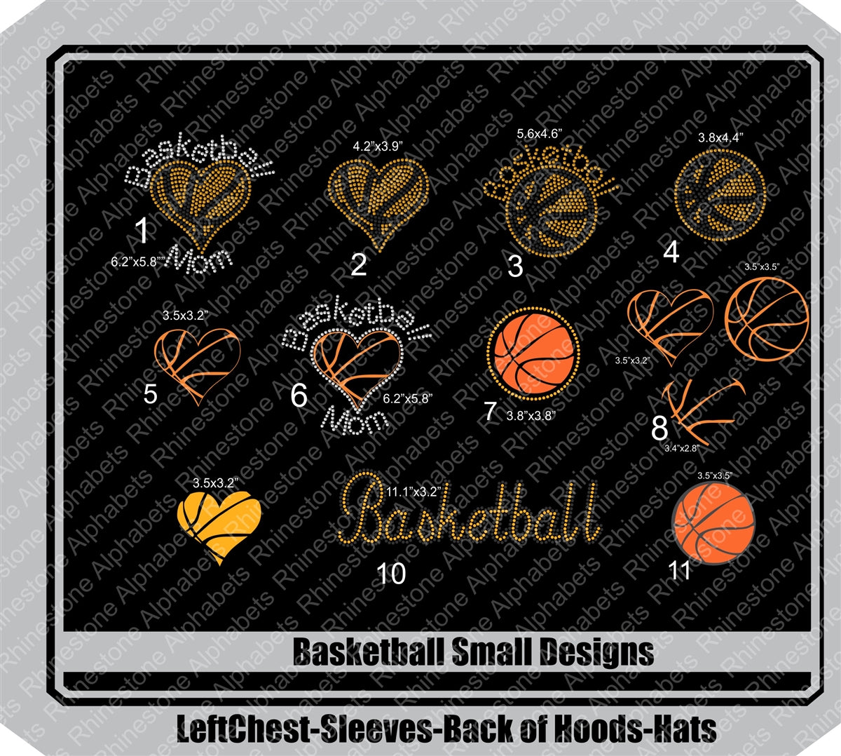 Basketball-Small Combo ,TTF Rhinestone Fonts & Rhinestone Designs