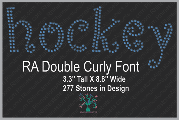 RA DoubleCurlyFont ,TTF Rhinestone Fonts & Rhinestone Designs