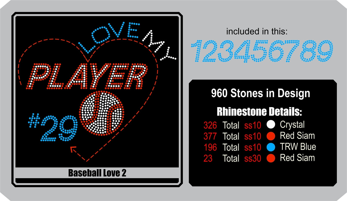 Baseball Love 2 ,TTF Rhinestone Fonts & Rhinestone Designs