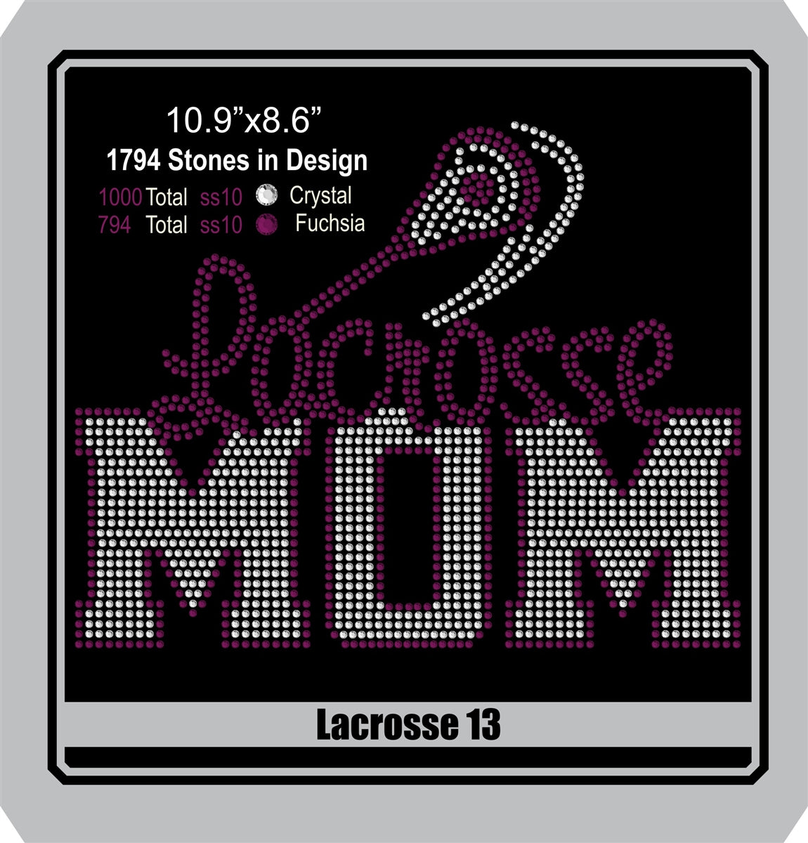 Lacrosse 13 ,TTF Rhinestone Fonts & Rhinestone Designs
