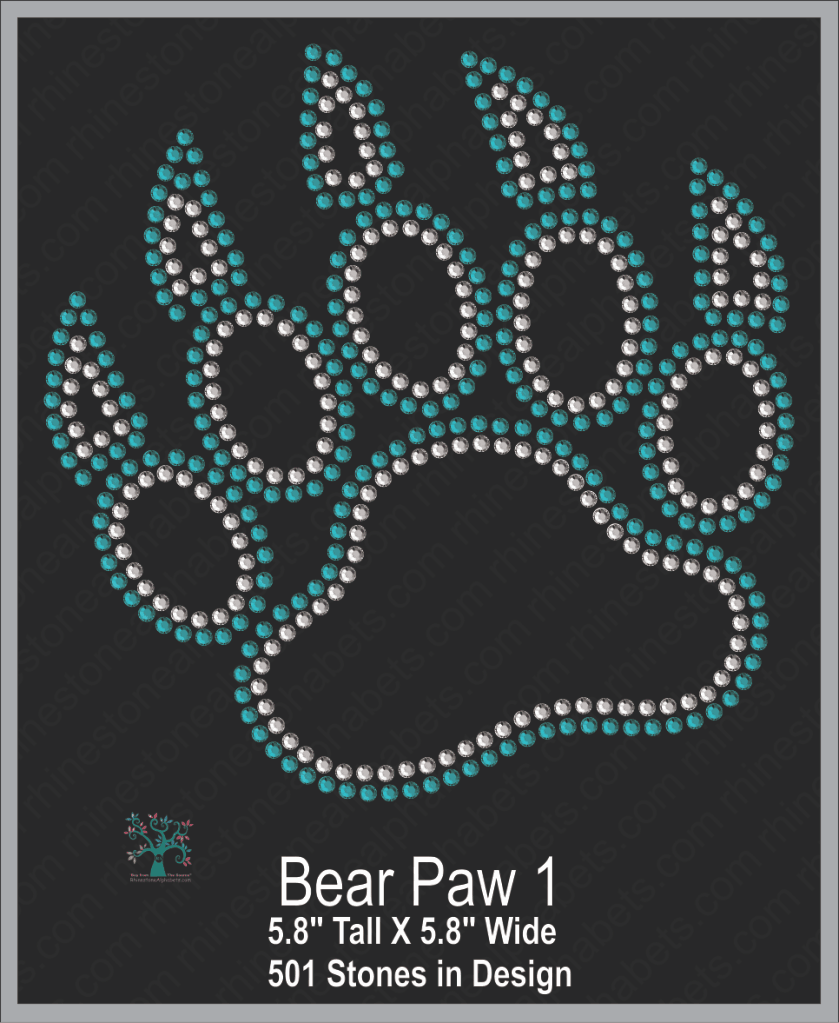 Bear Paw 1 ,TTF Rhinestone Fonts & Rhinestone Designs