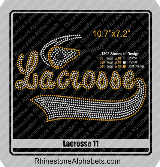 Lacrosse 11 ,TTF Rhinestone Fonts & Rhinestone Designs
