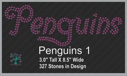 PenguinsWords 1 ,TTF Rhinestone Fonts & Rhinestone Designs