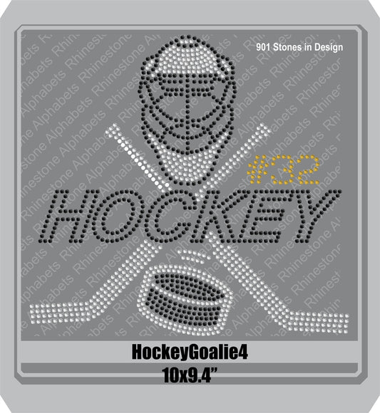 Hockey Goalie 4 ,TTF Rhinestone Fonts & Rhinestone Designs