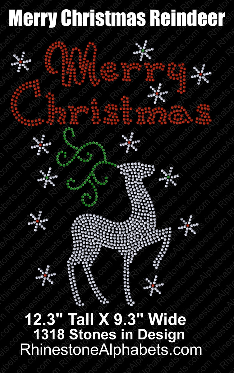 Merry Christmas Reindeer ,TTF Rhinestone Fonts & Rhinestone Designs