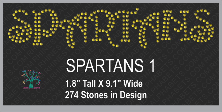 Spartans Word 1 ,TTF Rhinestone Fonts & Rhinestone Designs