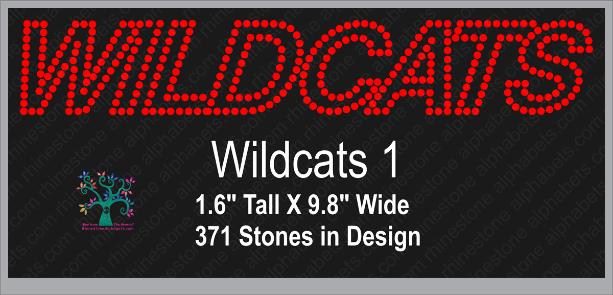 Wildcats Word 1 Rhinestone TTF  Alphabets and Rhinestone Designs