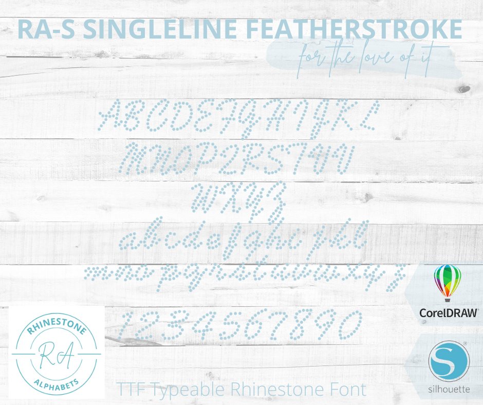 RA-S Singleline Featherstroke - RhinestoneAlphabets