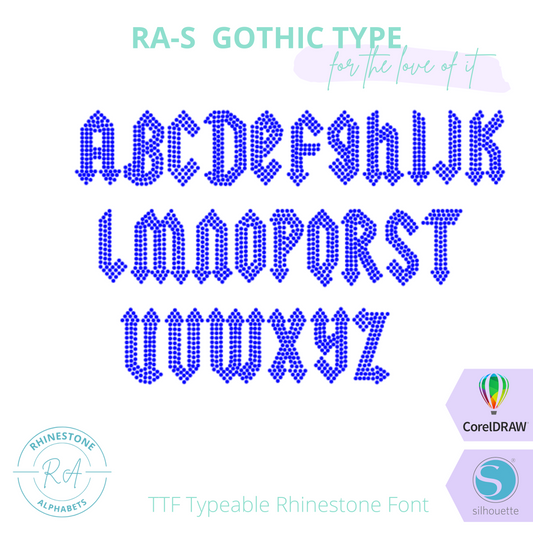RA-S Gothic Type - RhinestoneAlphabets