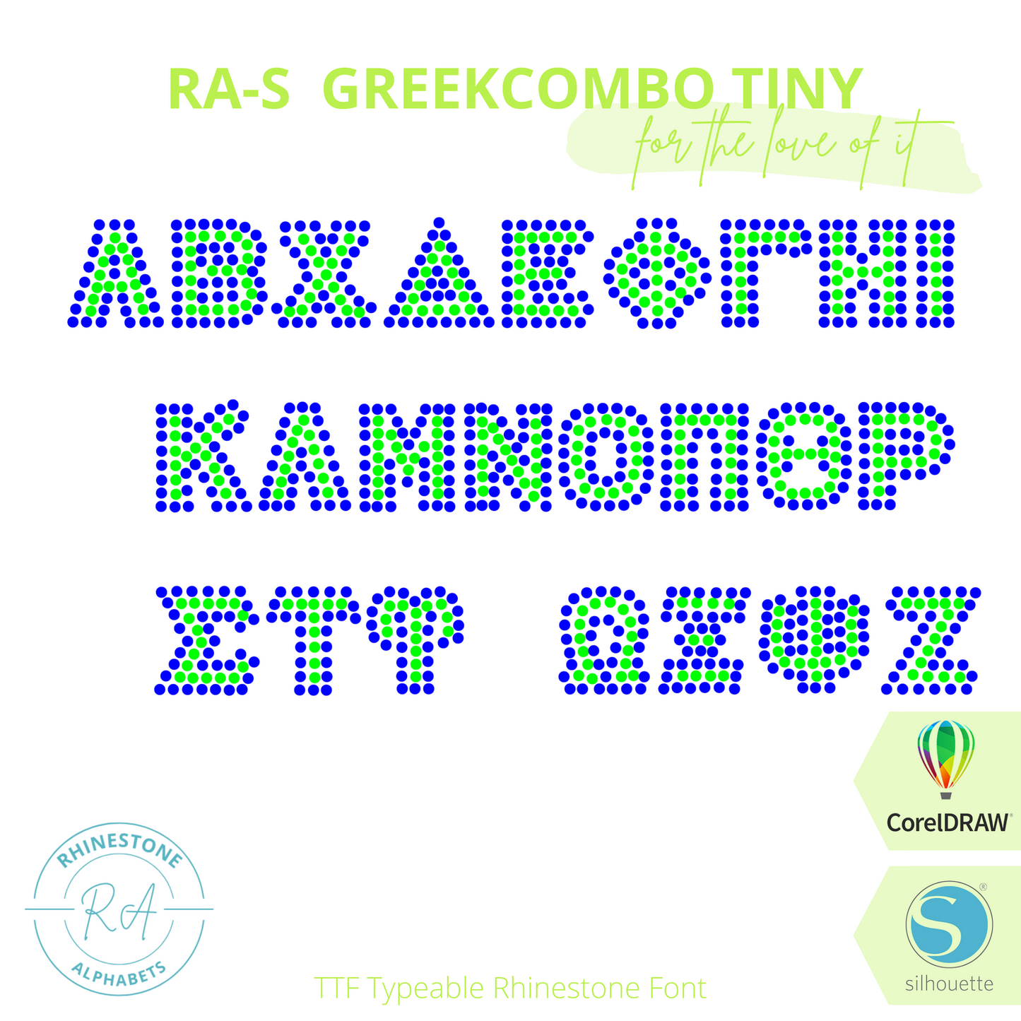 RA-S Greek Combo Tiny - RhinestoneAlphabets