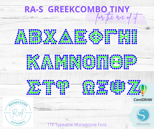 RA-S Greek Combo Tiny - RhinestoneAlphabets