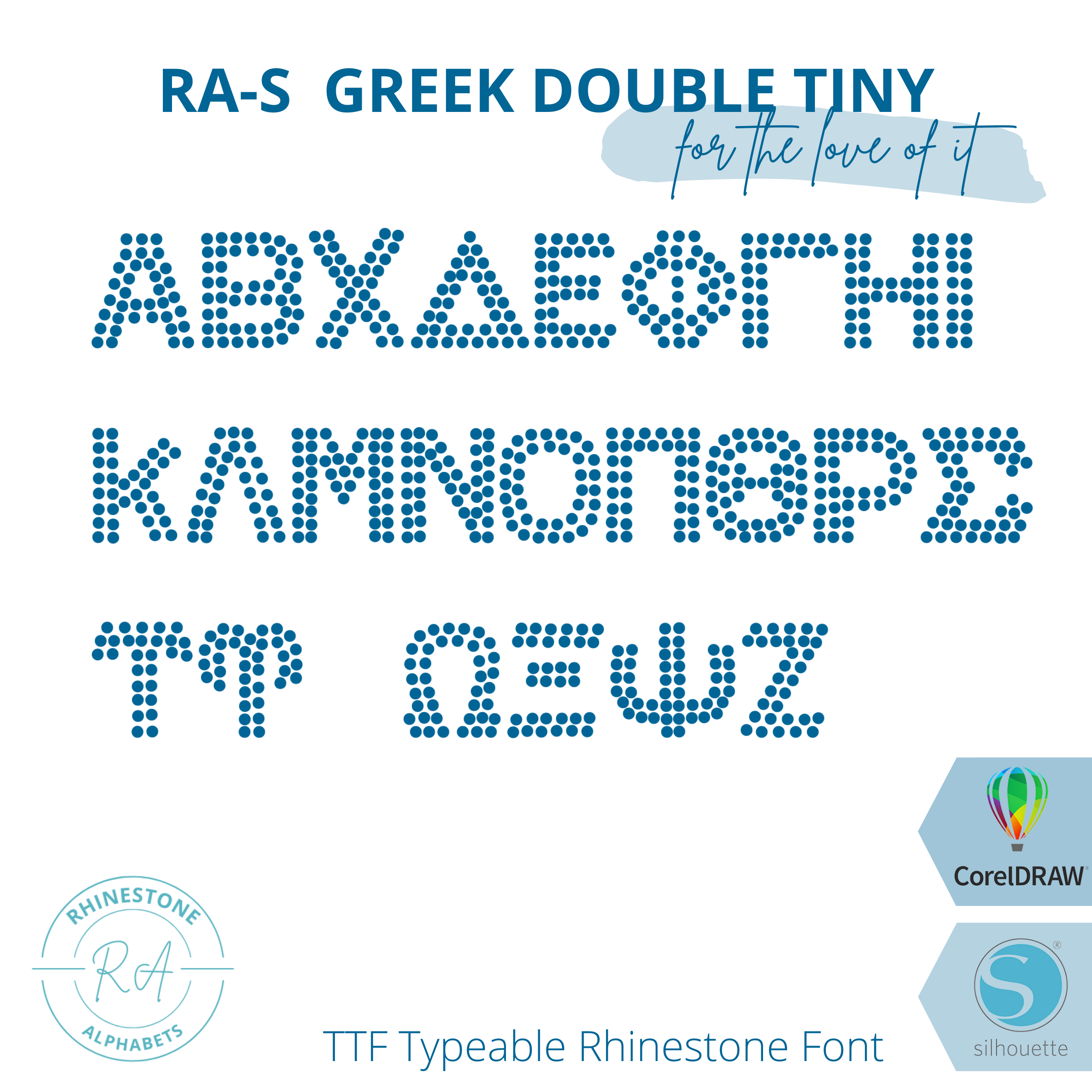 Styilized R Greek RA GreekDoubleTiny TTF Rhinestone Font – RhinestoneAlphabets