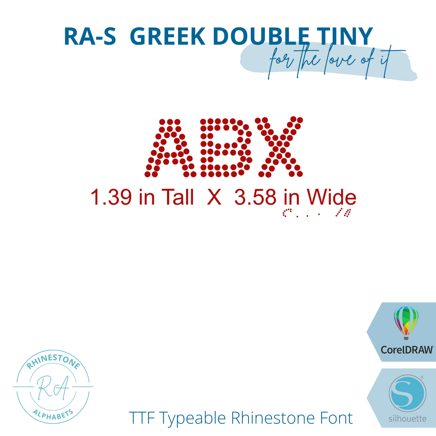 RA-S Greek Double Tiny - RhinestoneAlphabets