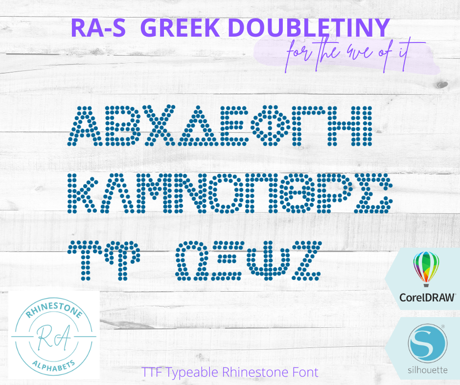 RA-S Greek Double Tiny - RhinestoneAlphabets