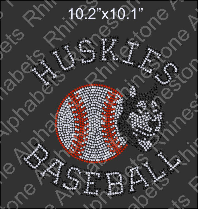 Husky Baseball - Rhinestone TTF  Alphabets and Rhinestone Designs