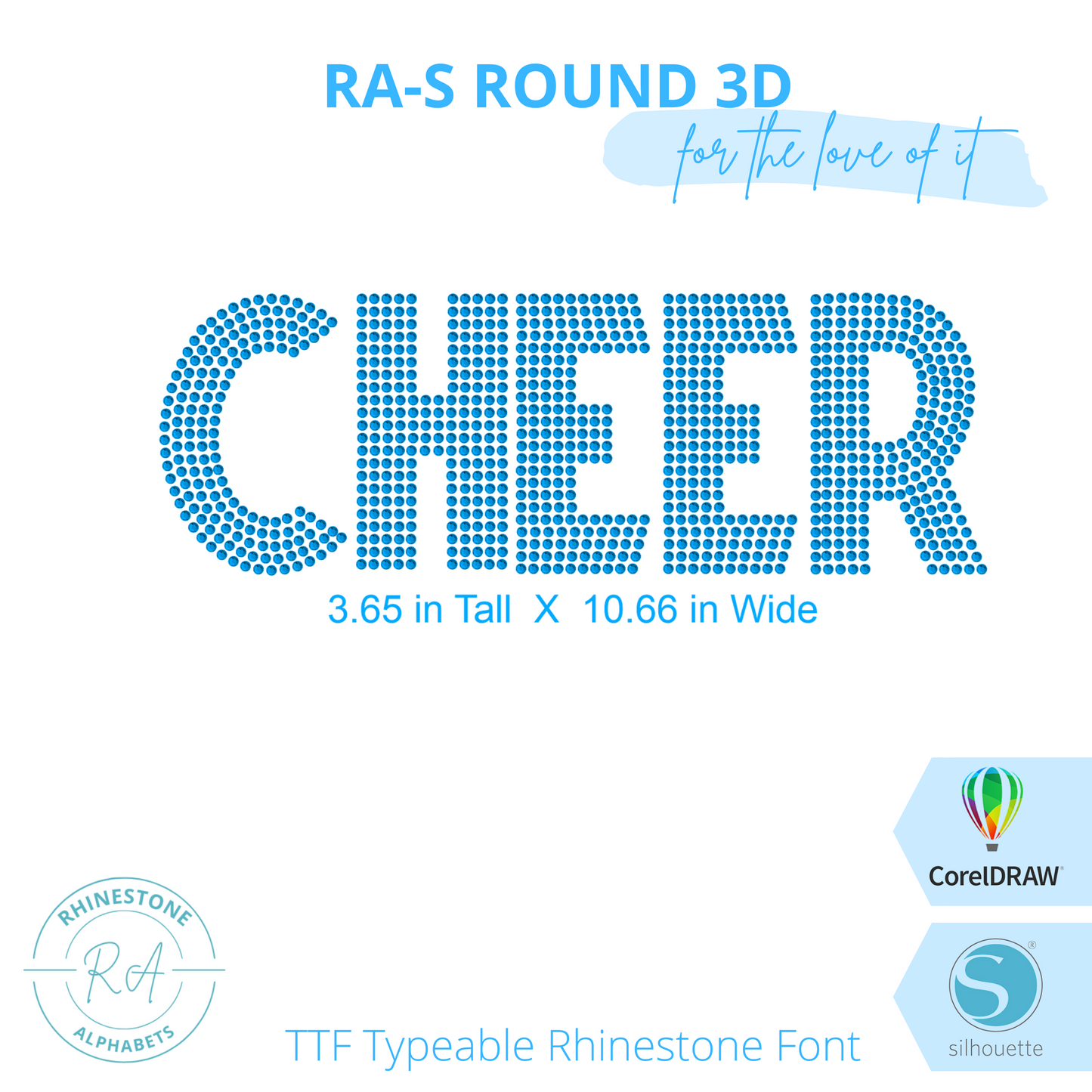 RA-S Round 3D - RhinestoneAlphabets