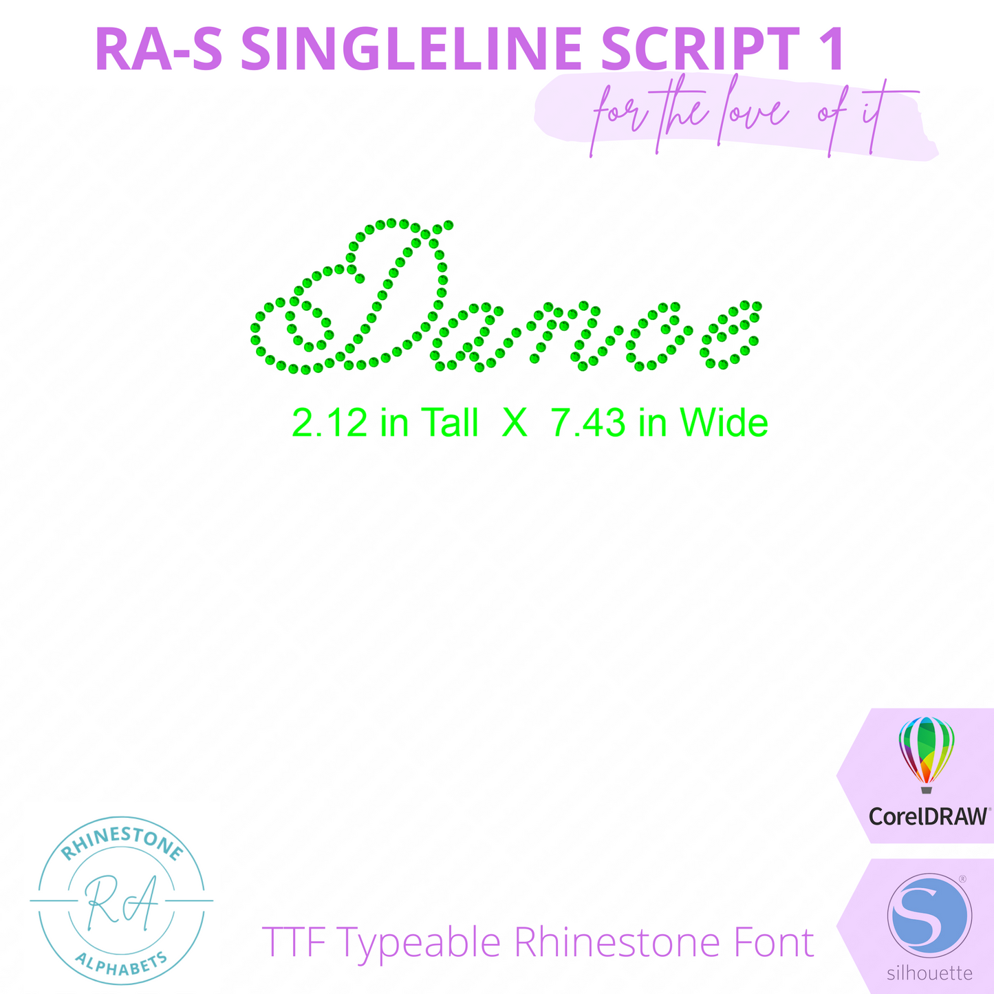 RA-S Singleline Script 1 - RhinestoneAlphabets