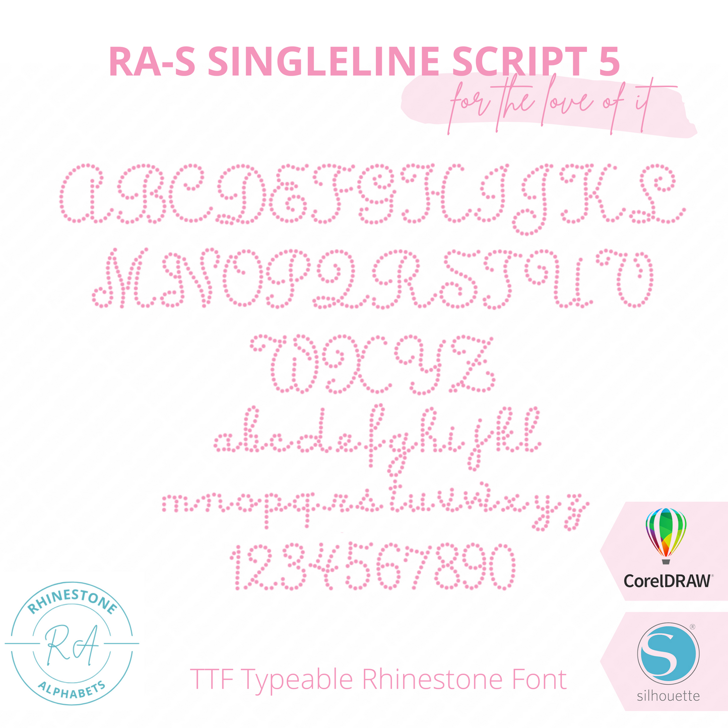 RA-S SIngleline Script 5 - RhinestoneAlphabets