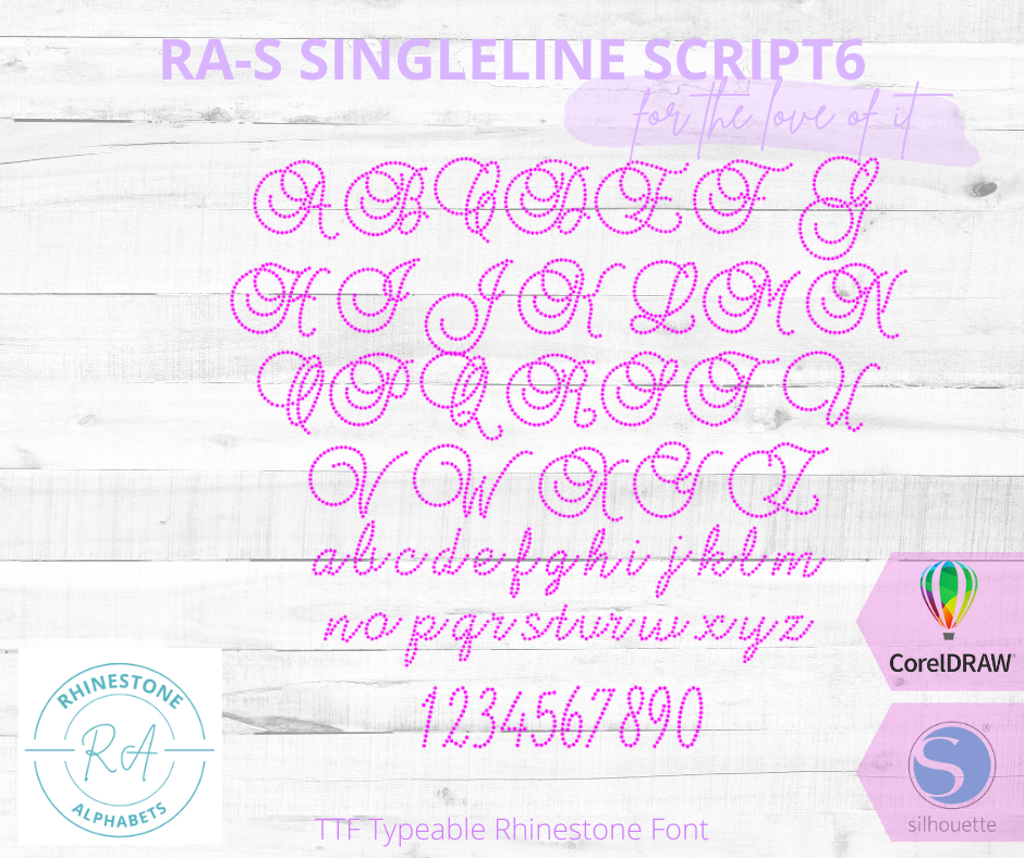 RA-S SIngleline Script 6 - RhinestoneAlphabets