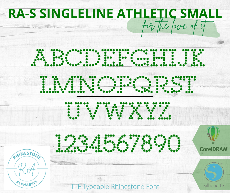 RA-S Singleline Athletic Small - RhinestoneAlphabets