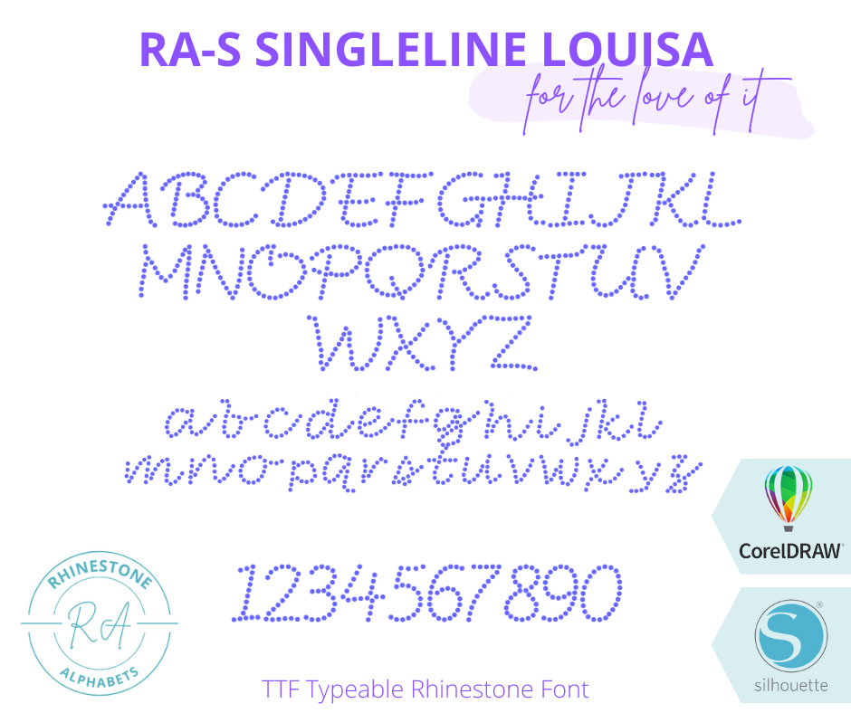 RA-S Singleline Louisa - RhinestoneAlphabets