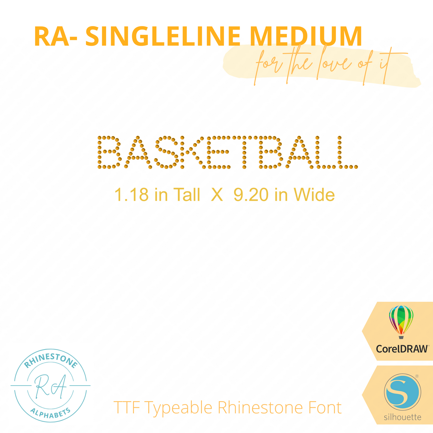 RA-S Singleline Medium - RhinestoneAlphabets