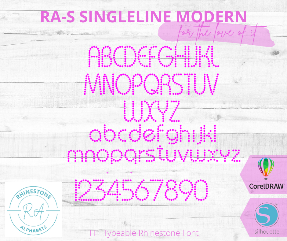 RA-S Singleline Modern - RhinestoneAlphabets