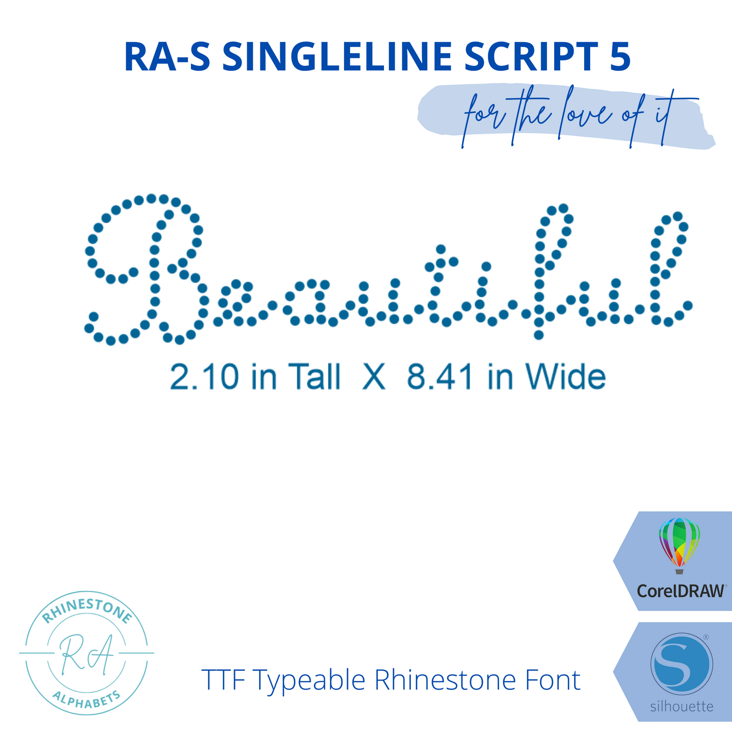 RA-S SIngleline Script 5 - RhinestoneAlphabets