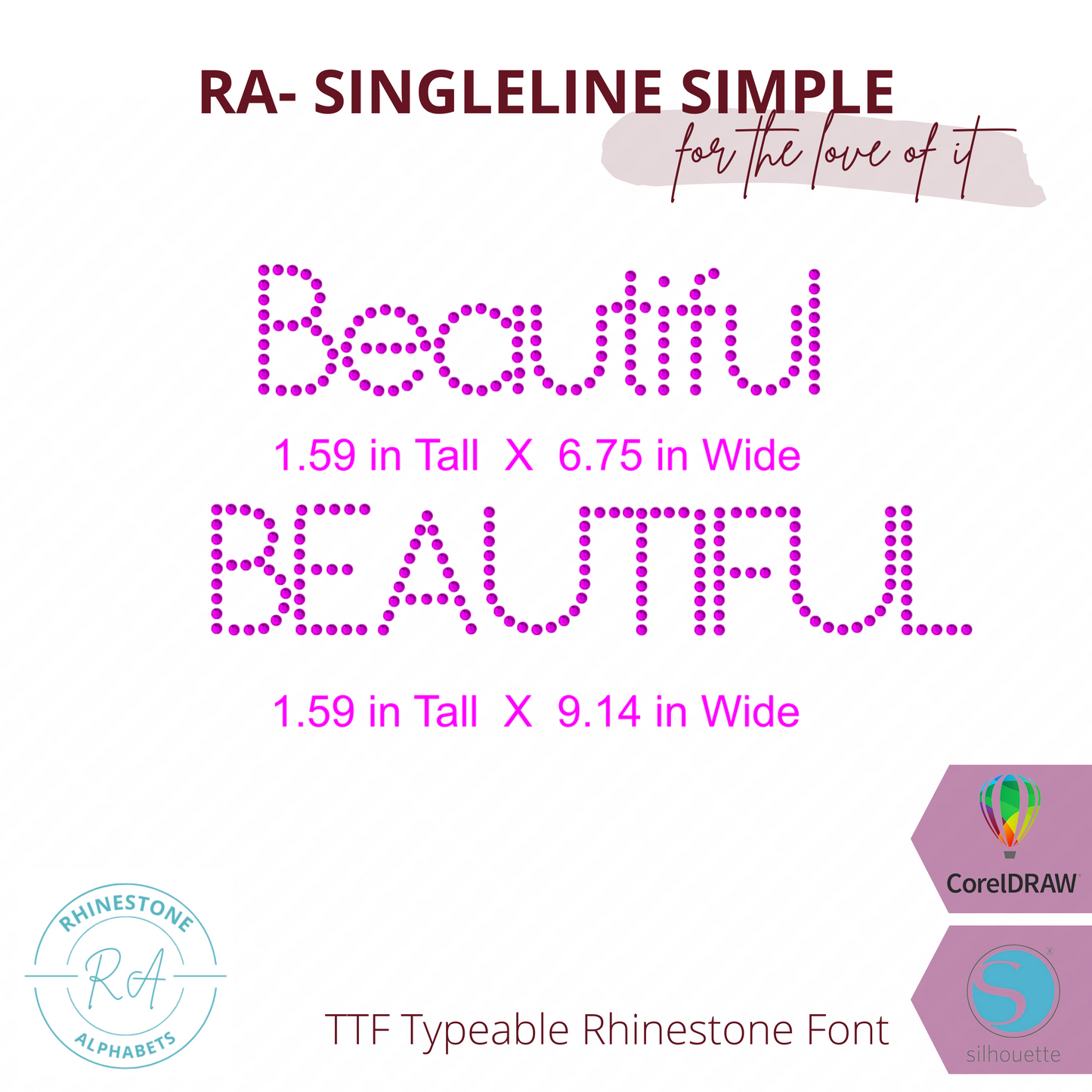 RA-S Singleline SImple - RhinestoneAlphabets