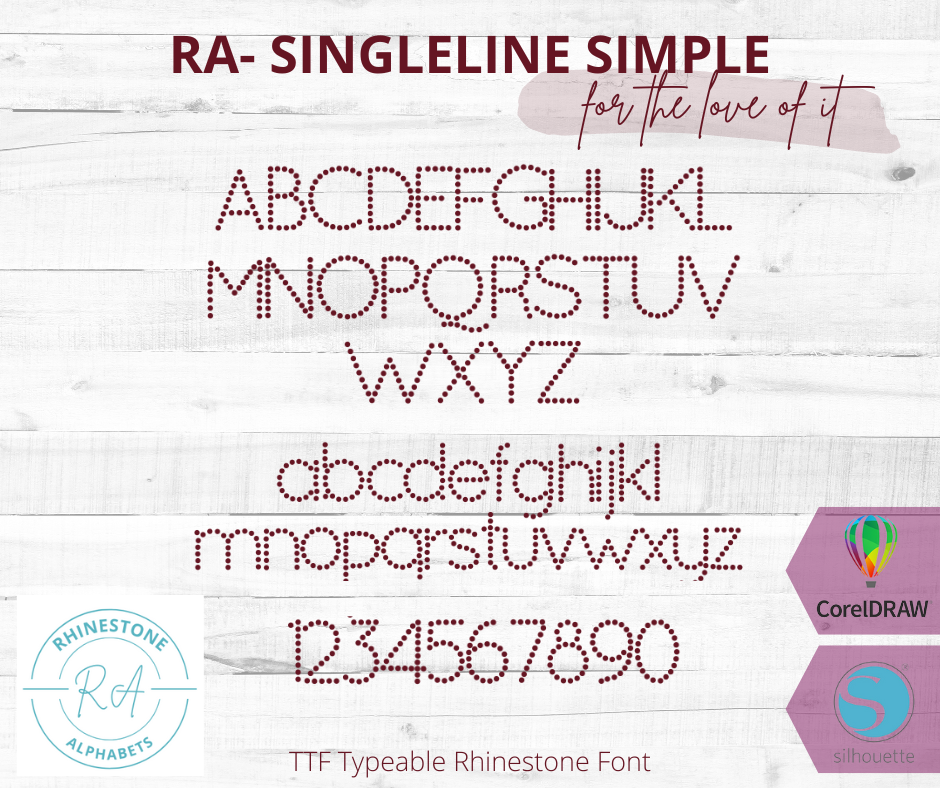 RA-S Singleline SImple - RhinestoneAlphabets