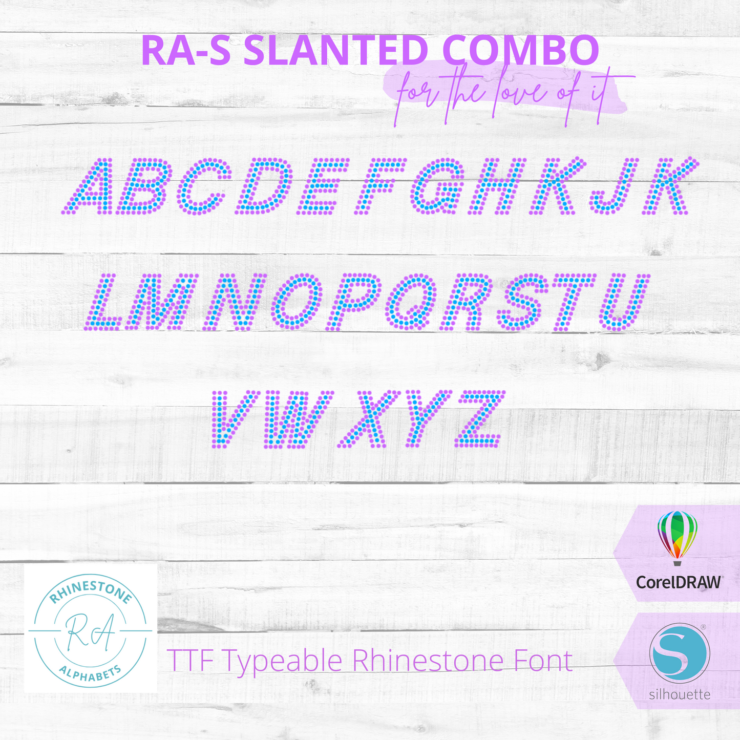 RA-S Slanted Combo - RhinestoneAlphabets