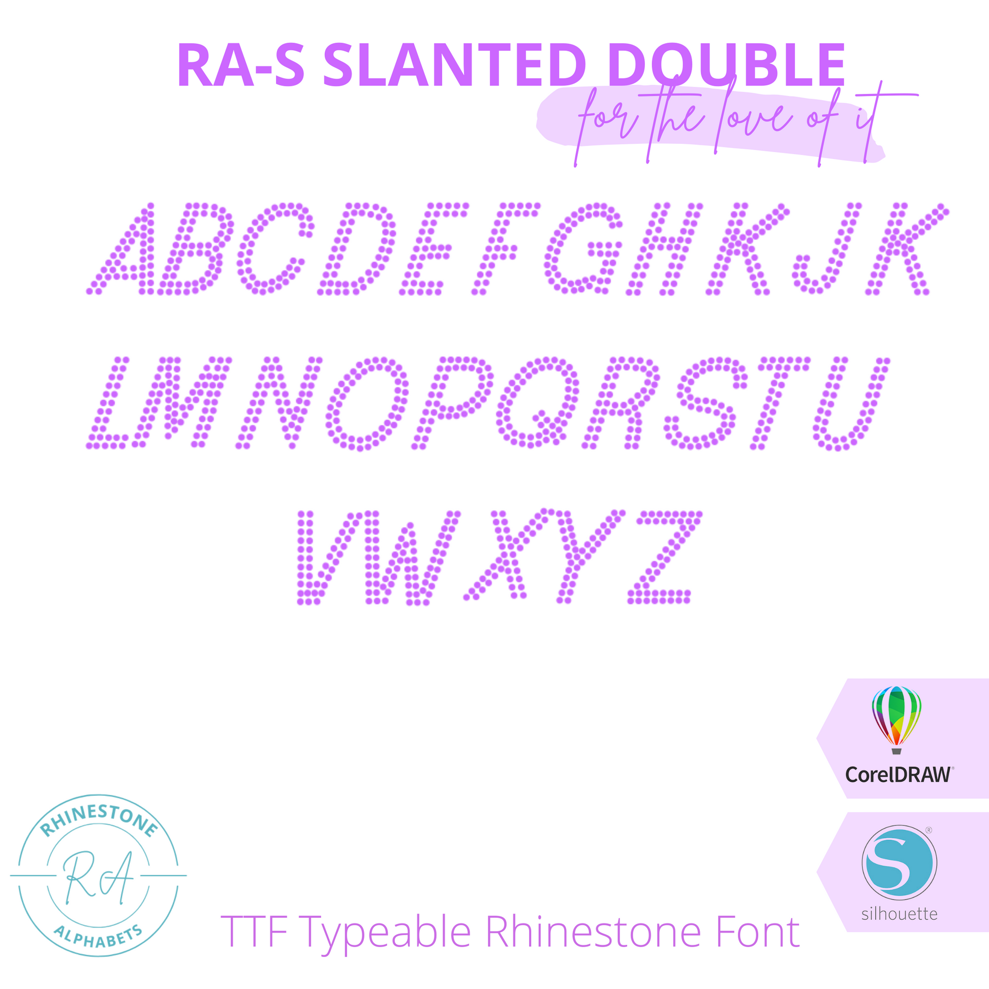 RA-S Slanted Double - RhinestoneAlphabets