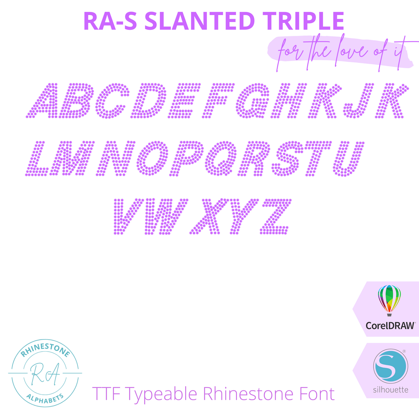 RA-S Slanted Triple - RhinestoneAlphabets