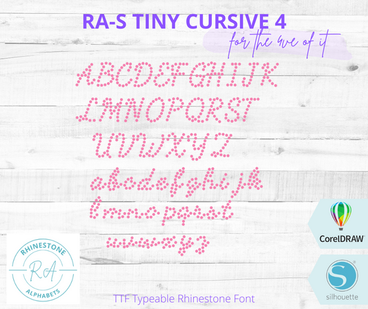 RA-S Tiny Cursive 4 - RhinestoneAlphabets