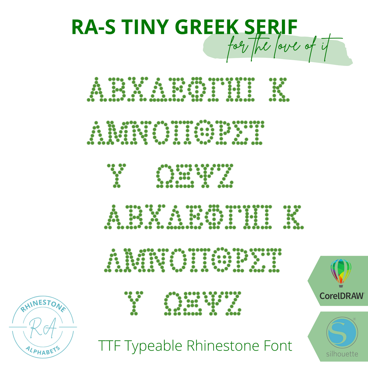 RA-S TIny Greek Serif - RhinestoneAlphabets