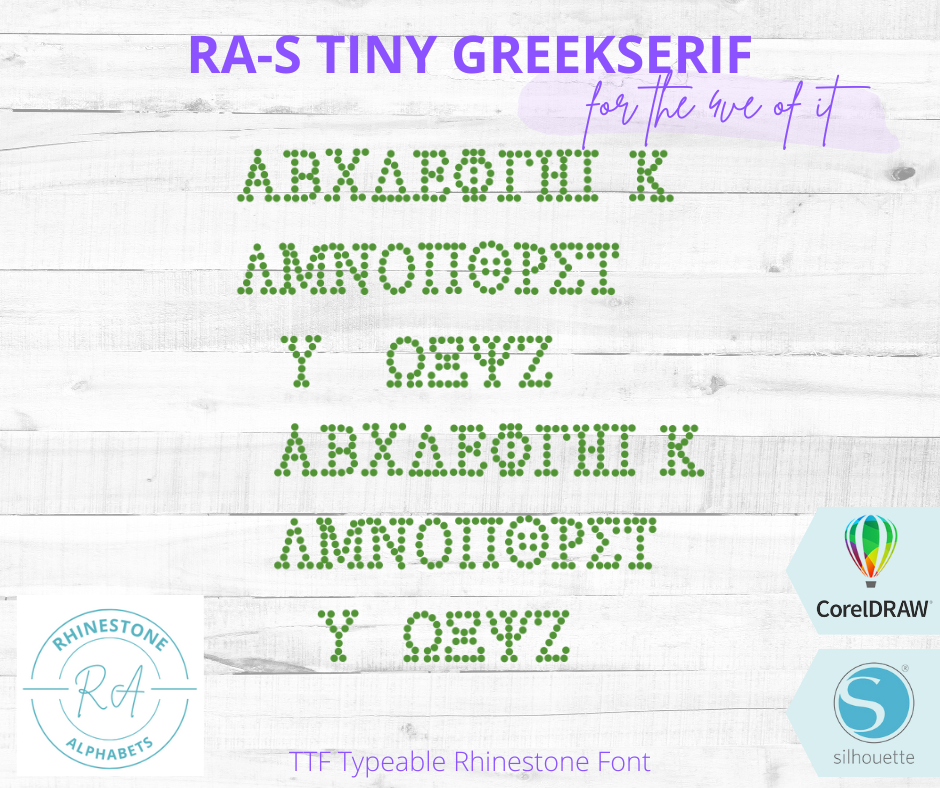 RA-S TIny Greek Serif - RhinestoneAlphabets