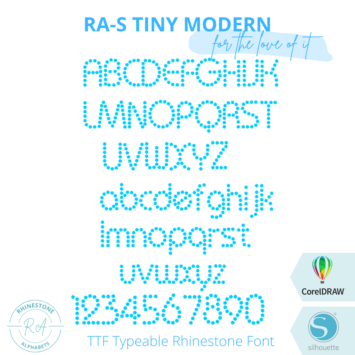 RA-S Tiny Modern - RhinestoneAlphabets