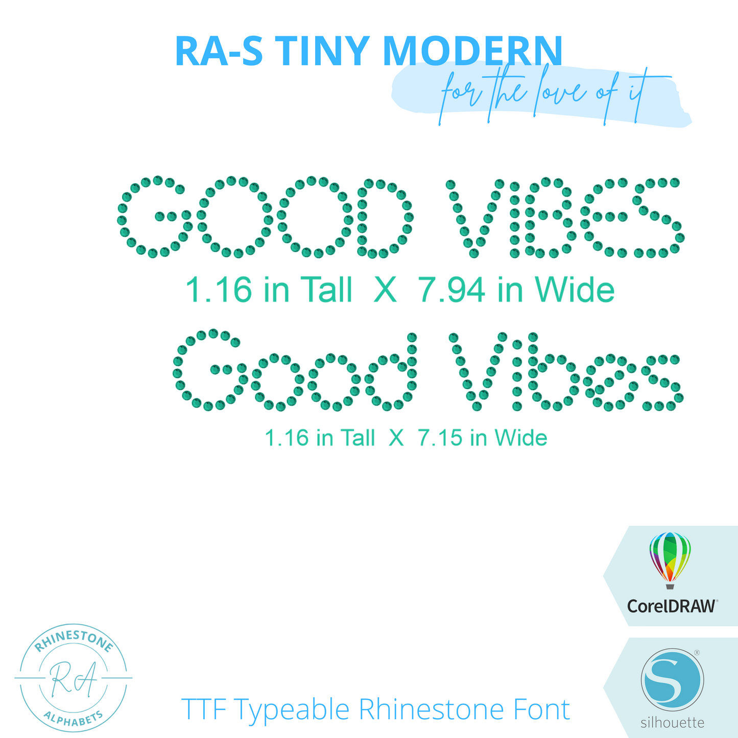 RA-S Tiny Modern - RhinestoneAlphabets